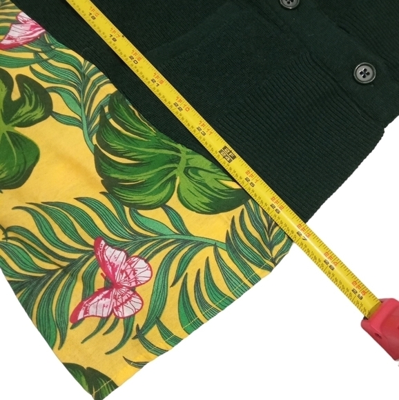 Free People x Sandrine Green Button Front Cardigan Sweater Tropical Floral Small - Picture 7 of 7